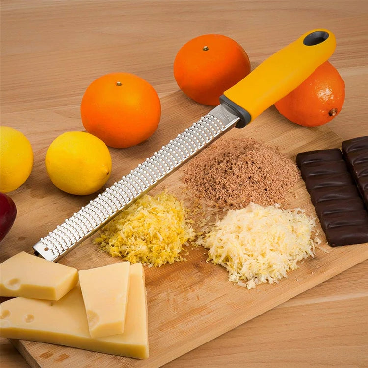 LMETJMA-rallador de queso de acero inoxidable, rallador de limón, queso, cítricos, ajo, jengibre, Chocolate, JT36
