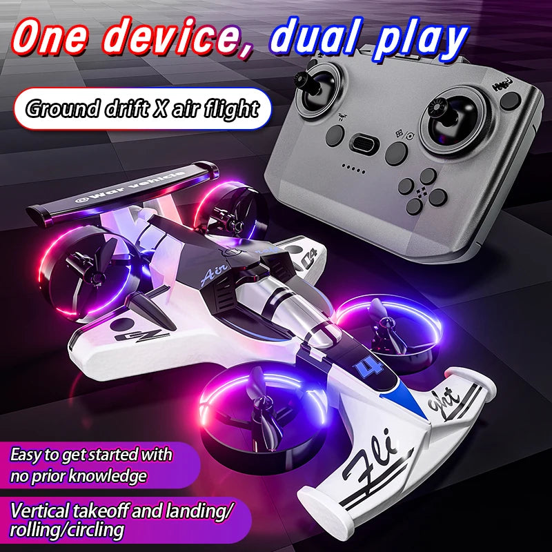 Dron Quadcopter 2 en 1 Tierra y Aire con Control Remoto