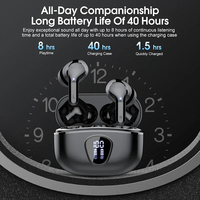 Auriculares Inalámbricos Bluetooth 5.3 ANC HiFi 48H Pantalla LED