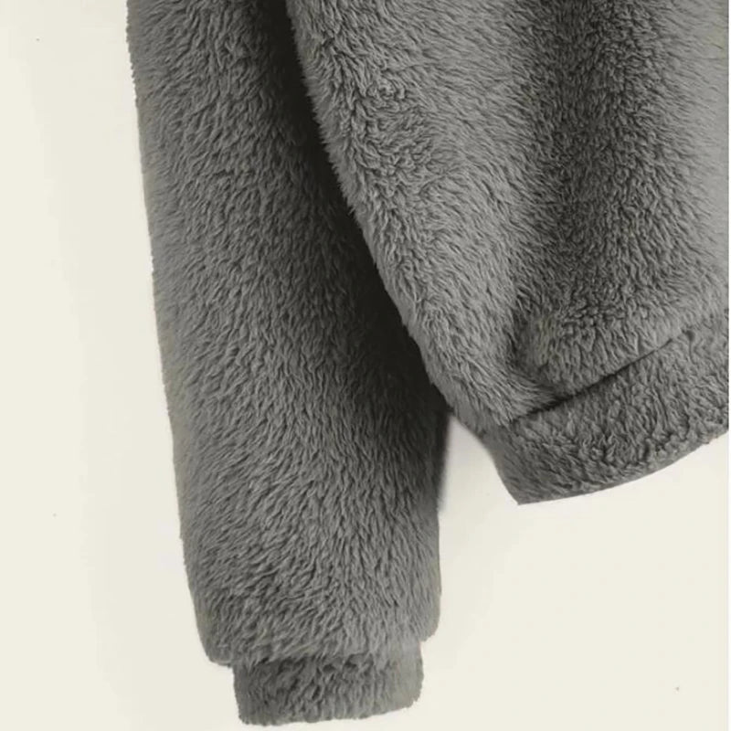 Otoño Invierno mujer manga larga suéter sudaderas con capucha Casual cómodo Color sólido pequeño oso sombrero abrigo prendas de vestir femeninas sueltas