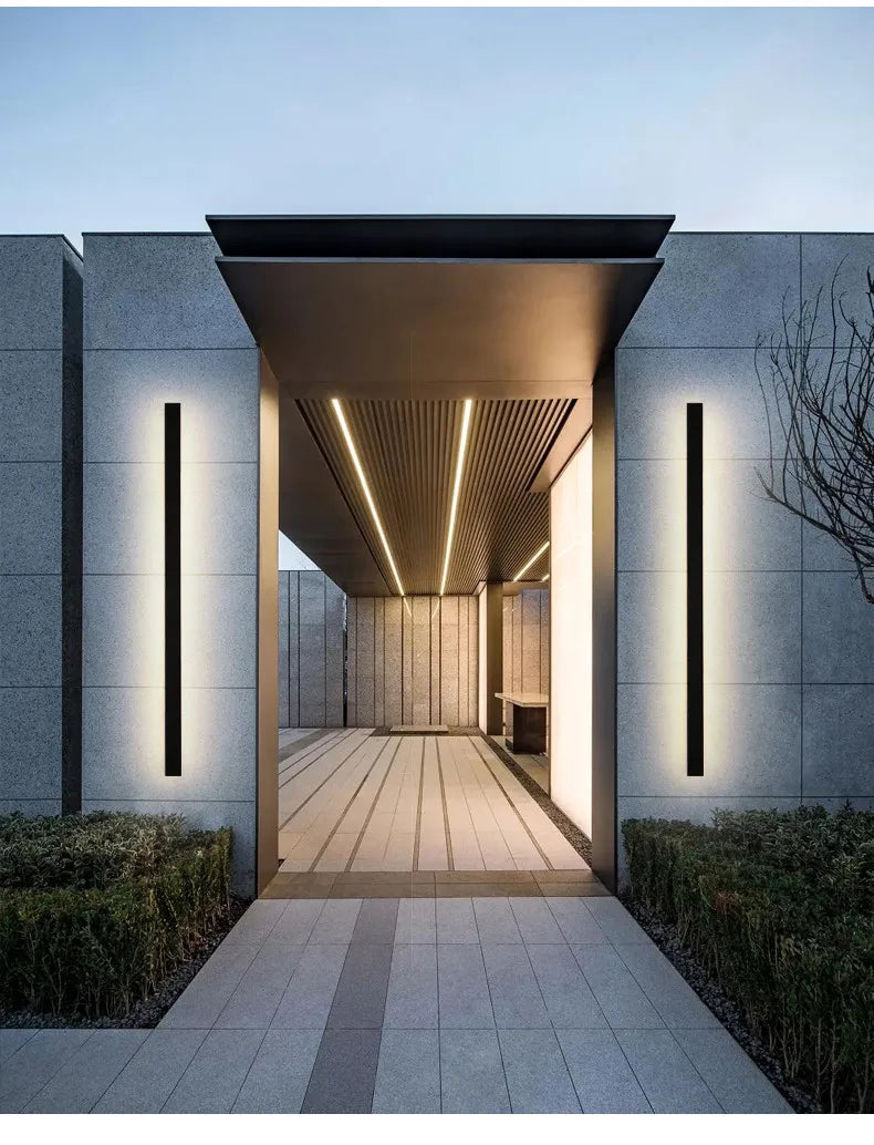Lámpara de pared impermeable para exteriores, lámparas de pared para jardín, luces LED, fondo de TV nórdico moderno para sala de estar, IP65, arandela de pared de 110/220v