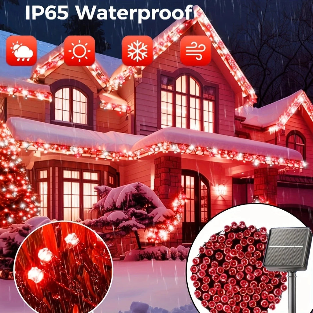 Luces navideñas solares LED 50-200 unidades para jardín y patio