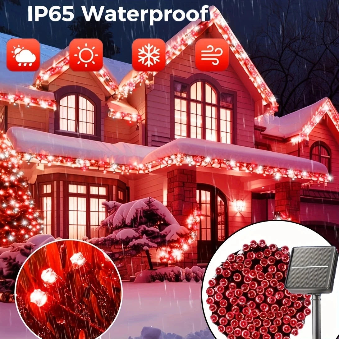 Luces navideñas solares LED 50-200 unidades para jardín y patio
