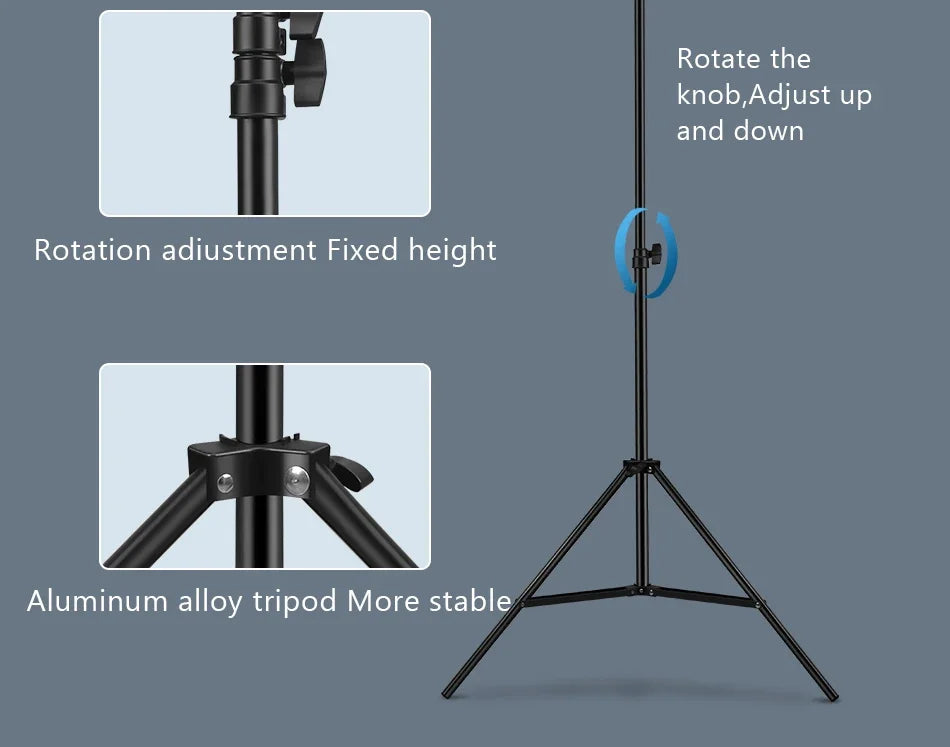 Luz de Video de 26CM, Anillo de Luz LED Regulable para Selfies, Lámpara de Anillo USB con Soporte de Trípode Opcional para Grabación de Video y Maquillaje