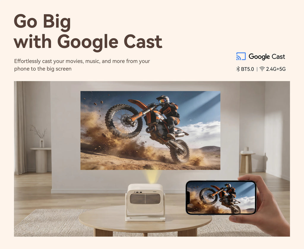 Wanbo Vali 1 Pro Proyector con Google TV 14, MEMC y Dolby, 900 ANSI, 1080P, HDR10, 2+32G, ≤28dB, ASA 3.0, HDMI 2.1
