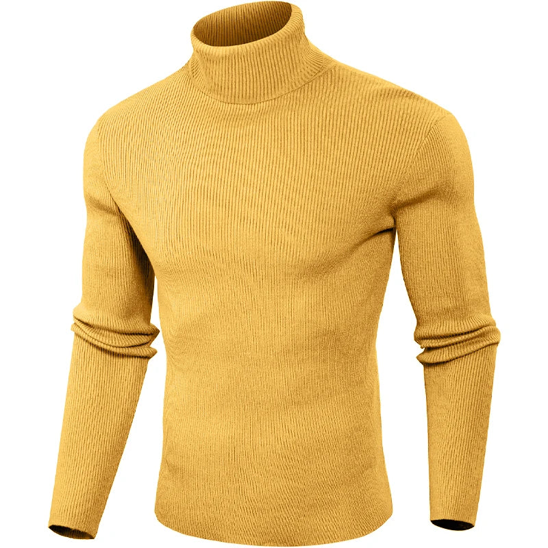 Juego de animales, blusa fría de lujo para hombre, suéteres informales, jersey de lana con cuello alto, camisetas básicas a rayas, sudadera cálida de punto para hombre