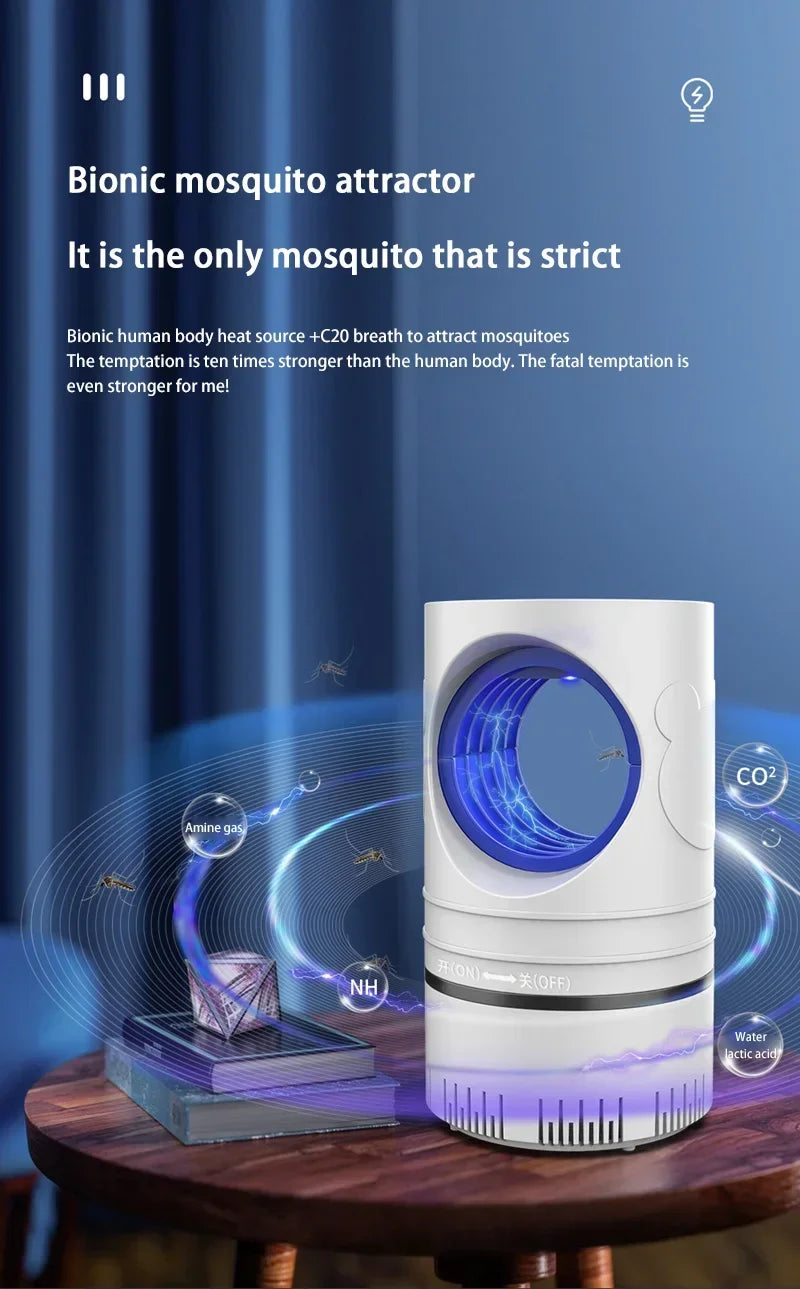Nueva Lámpara Eléctrica para Matar Mosquitos e Insectos, Lámpara LED con Trampa de Luz, Lámpara para Control de Plagas, Lámpara para Matar Moscas e Insectos con Adaptador de Corriente USB