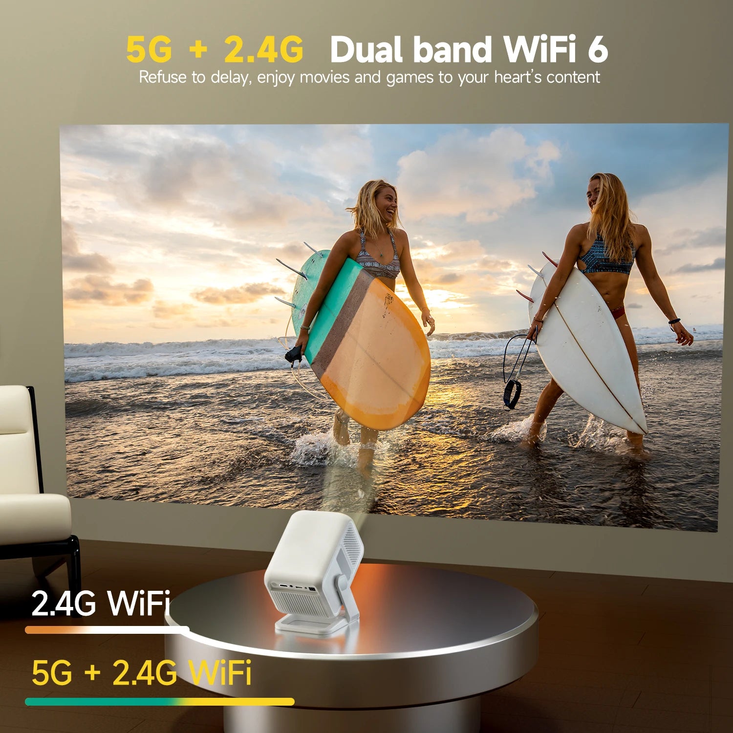 Magcubic HY310X 4K Mini proyector de enfoque automático con Full HD 1080P 420ANSI Android 11Keystone para proyector de soporte de cine al aire libre