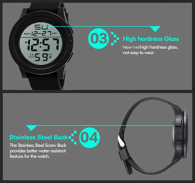 Reloj Digital para hombre, reloj deportivo para exteriores, reloj de pulsera militar multifunción resistente al agua, reloj electrónico automático para hombre