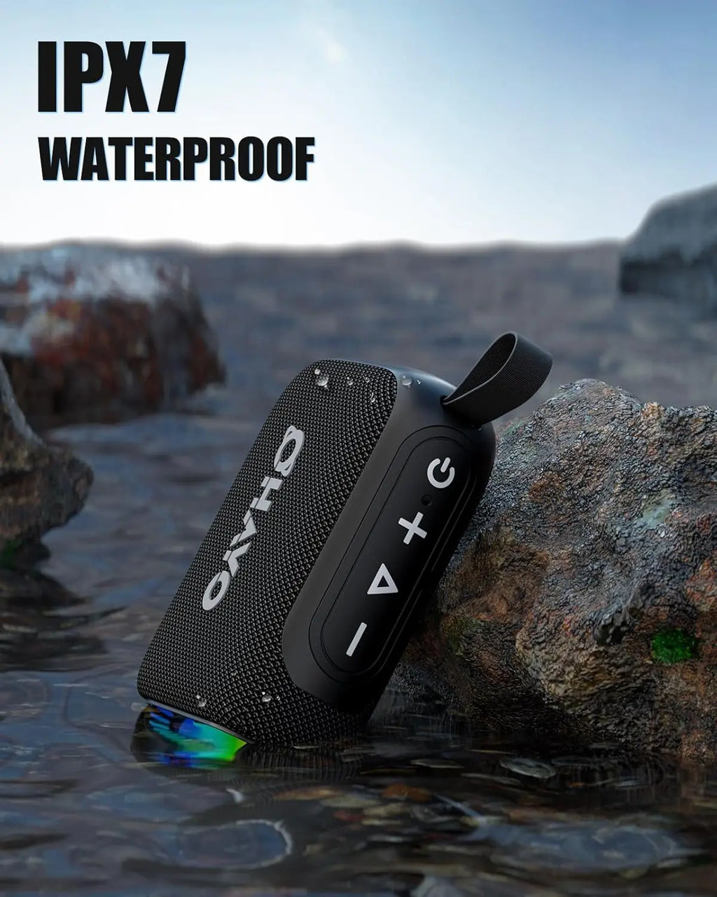 Ohayo S5 Altavoz portátil inalámbrico Bluetooth 5.3, sonido de graves profundos ruidosos de 10 W, altavoz para bicicleta resistente al agua IP67 con micrófono de tiempo de reproducción de 12 horas