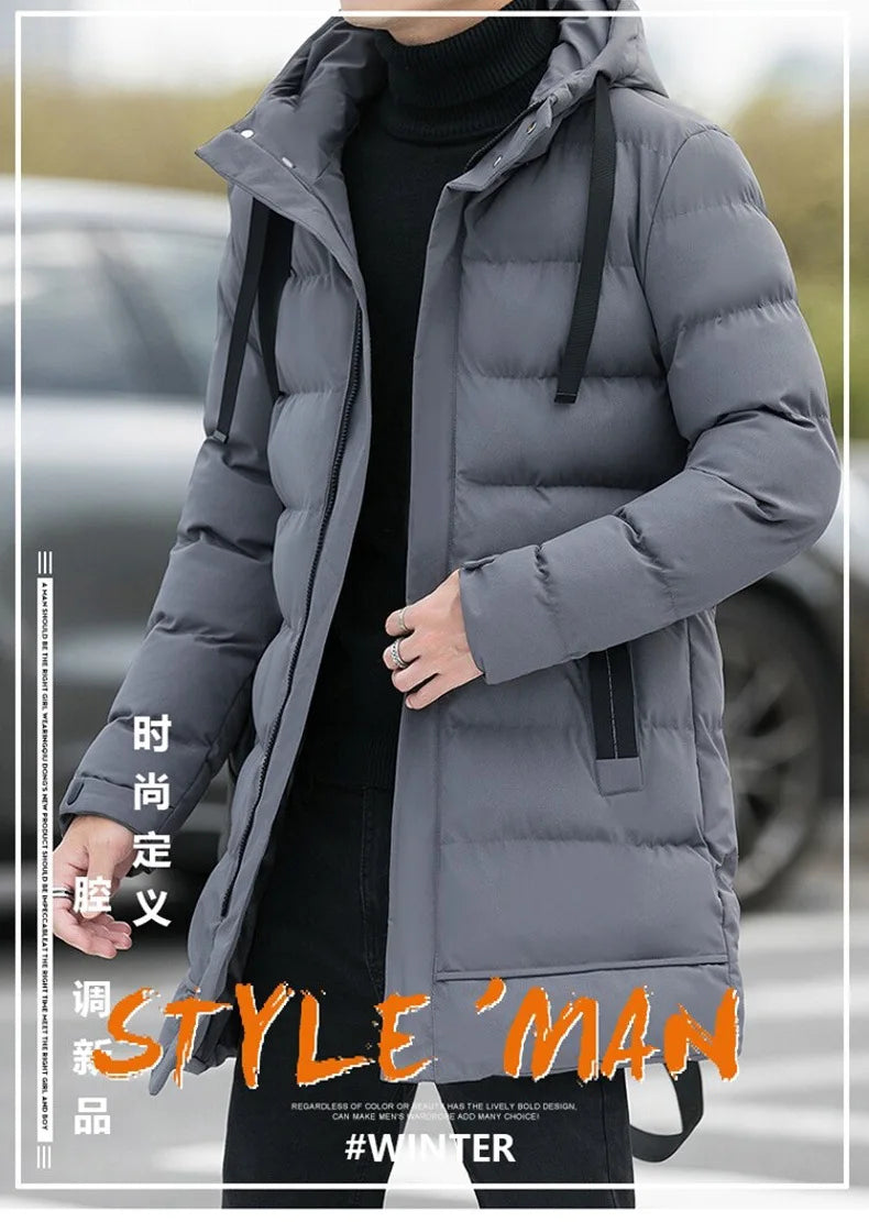 Campera con Capucha para Hombre – Abrigo de Invierno Grueso