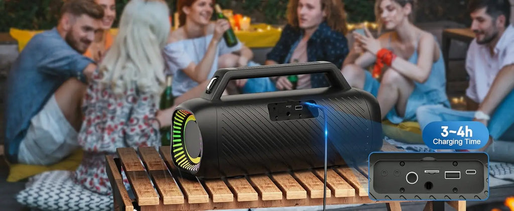 Altavoces Ortizan de 60W (80W de Pico) Inalámbricos Bluetooth con Bajos Potentes, Altavoces Subwoofer Grandes Inalámbricos Bluetooth 5.3 con Banco de Energía