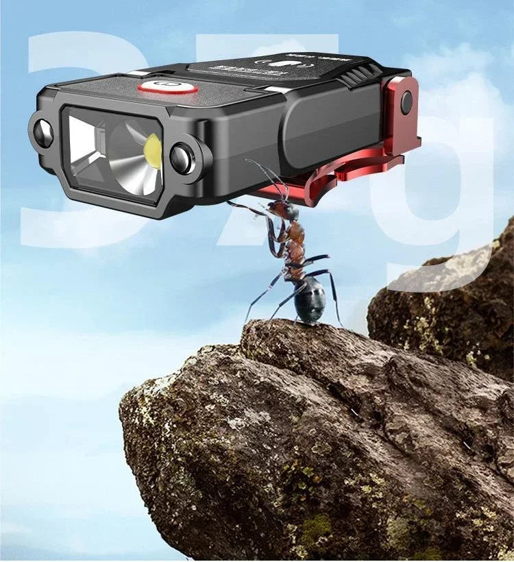 Faro LED con Clip para Sombrero Sensor Inteligente Recargable