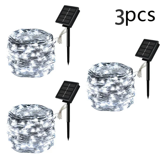 Guirnalda de Luces LED Solares para Jardín 8 Modos Impermeable
