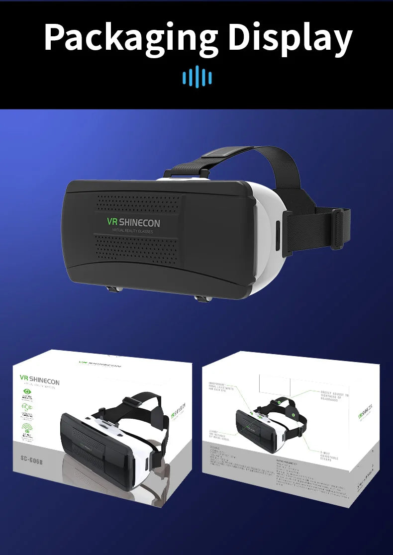 Gafas de Realidad Virtual 3D para Teléfono Móvil, Casco con Lentes para Smartphone, Dispositivo de Realidad Virtual, Visor para Celular