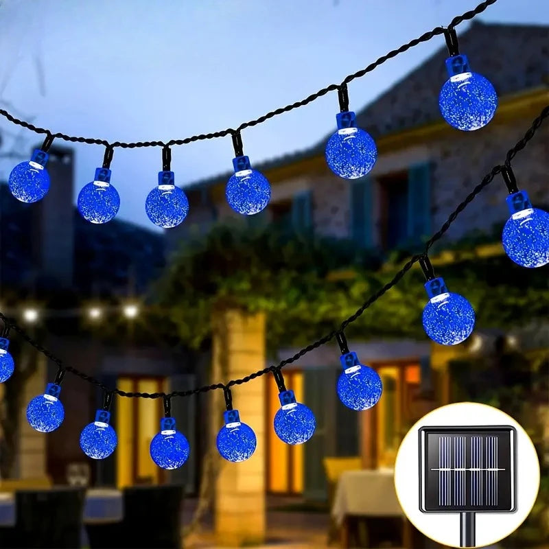 Cadena de Luces Solar LED Bola de Cristal 200 LEDs para Jardín