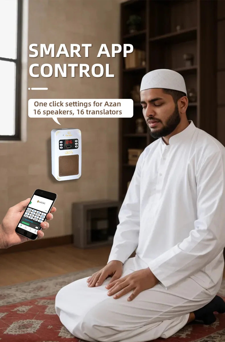 Altavoz Islámico Bluetooth con Corán, Azan y Luz Nocturna