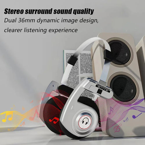 Auriculares Bluetooth Retro Plegables con Cancelación de Ruido ANC