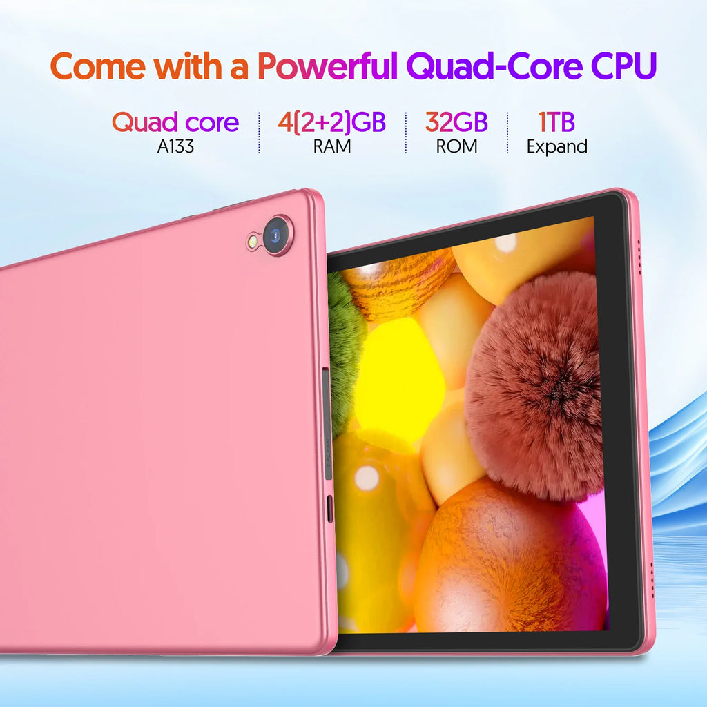 Tablet BAKEN Android 14 de 10 pulgadas, 32GB, Wi-Fi 6 y procesador cuatro núcleos