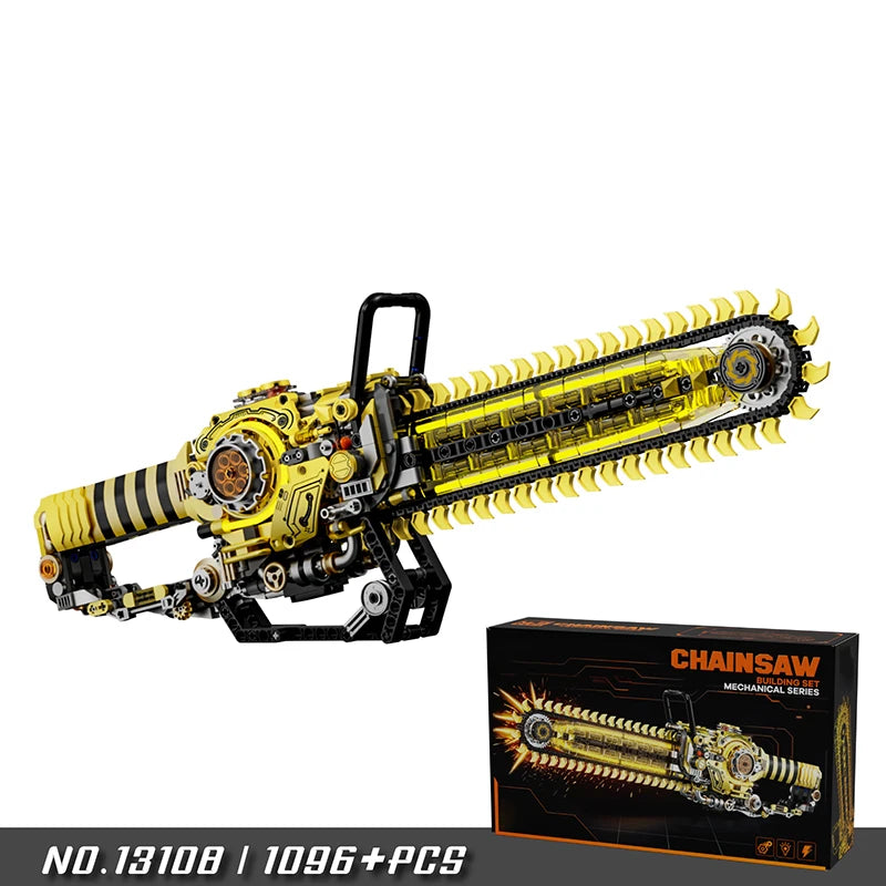 Juego de 1096 Piezas de Bloques de Construcción de Motosierra Mecánica, Juguete Creativo de Escritorio, Modelo de Adorno, Juguete de Ensamblaje, Regalo de Cumpleaños para Niños