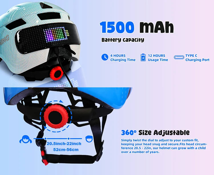 Casco de bicicleta para niños con casco LED, casco de patinaje sobre ruedas para bicicleta de equilibrio de seguridad deportiva para niños