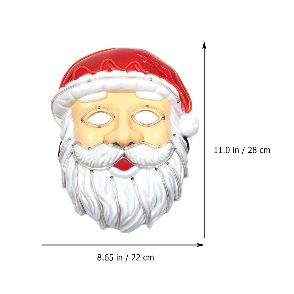 Máscara Luminosa de Santa Claus, Material Premium, Cómoda, para Fiestas Navideñas, Fotos y Actividades Festivas (1 Pieza)