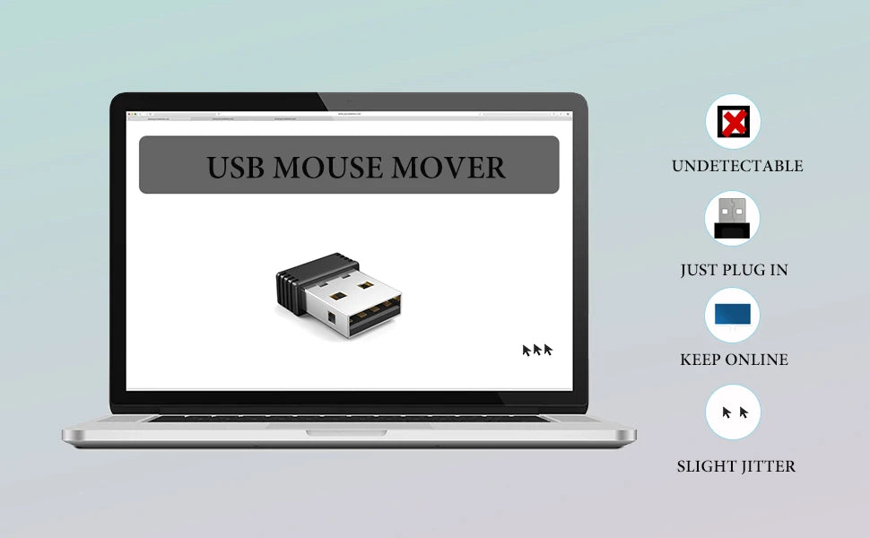 Jigglers de ratón inalámbrico, agitador de puerto USB automático indetectable, Wiggler para ordenador portátil, mantiene el movimiento del ratón despierto