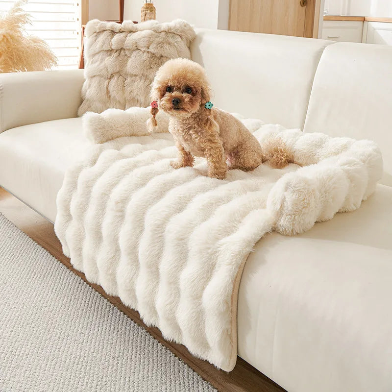 Cama de Felpa de Lujo para Mascotas – Piel Sintética Suave