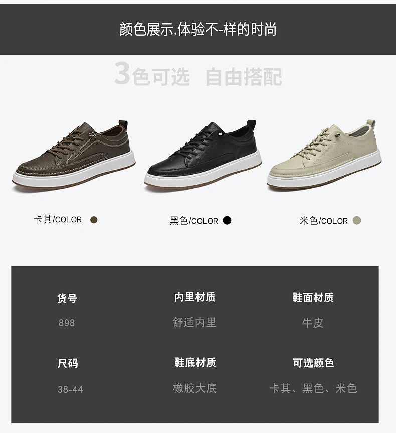 Zapatos de cuero genuino para hombre de marca, cómodas plantillas de suela blanda, zapatos Oxford informales para hombre, calzado deportivo para exteriores