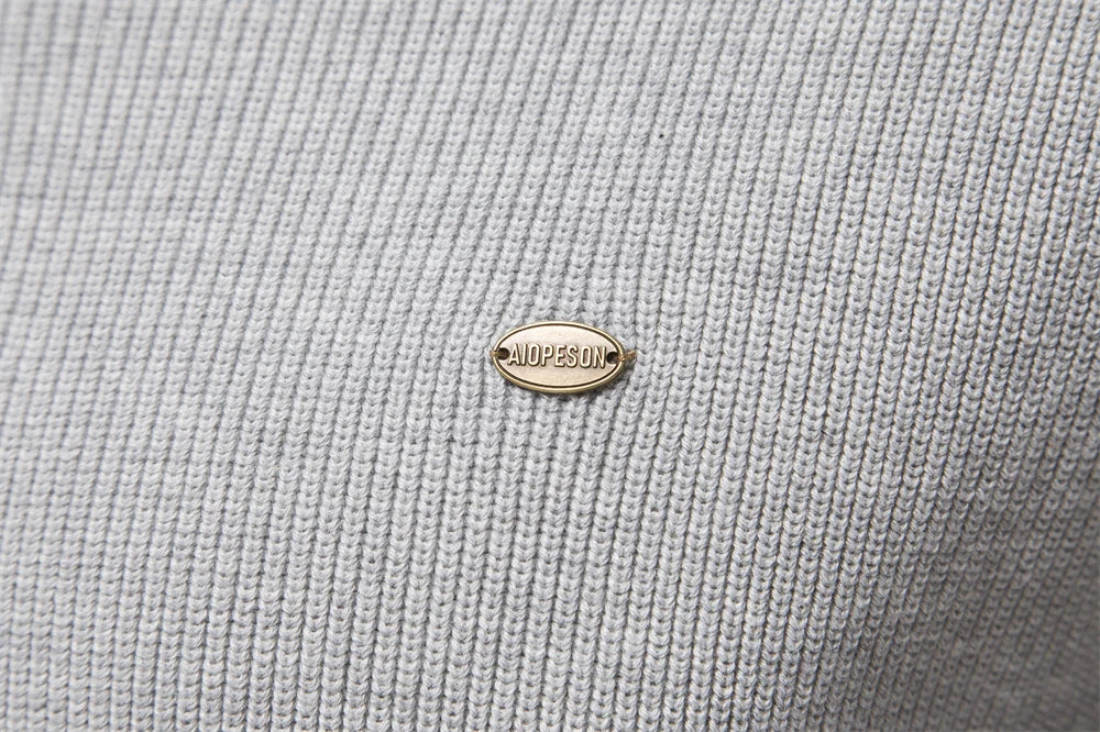 Cárdigans de algodón con cremallera para hombre, suéteres sociales informales a la moda, suéter de punto cálido de cuello alto para invierno, novedad de 2023