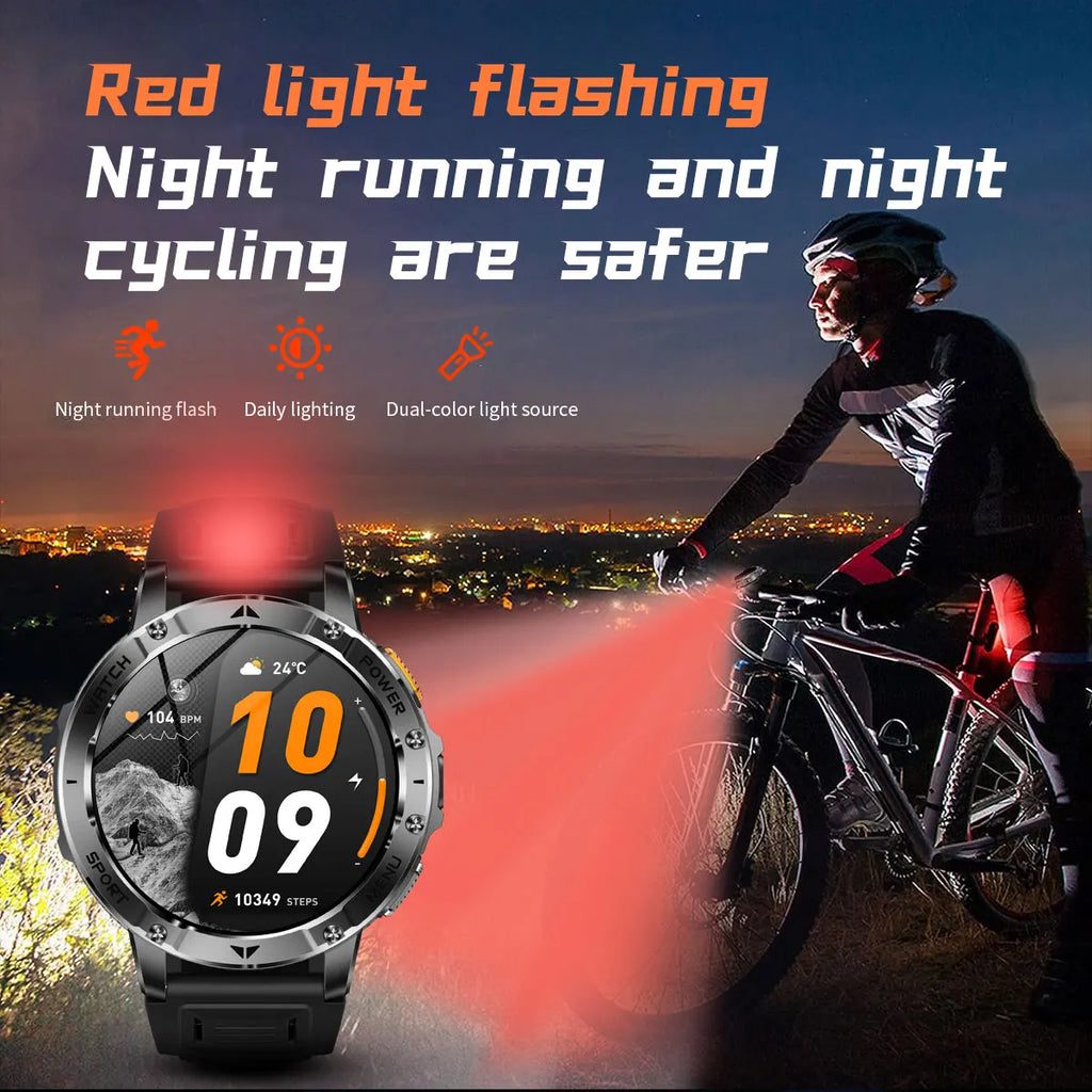 Reloj Inteligente Militar 1400mAh 10ATM SOS