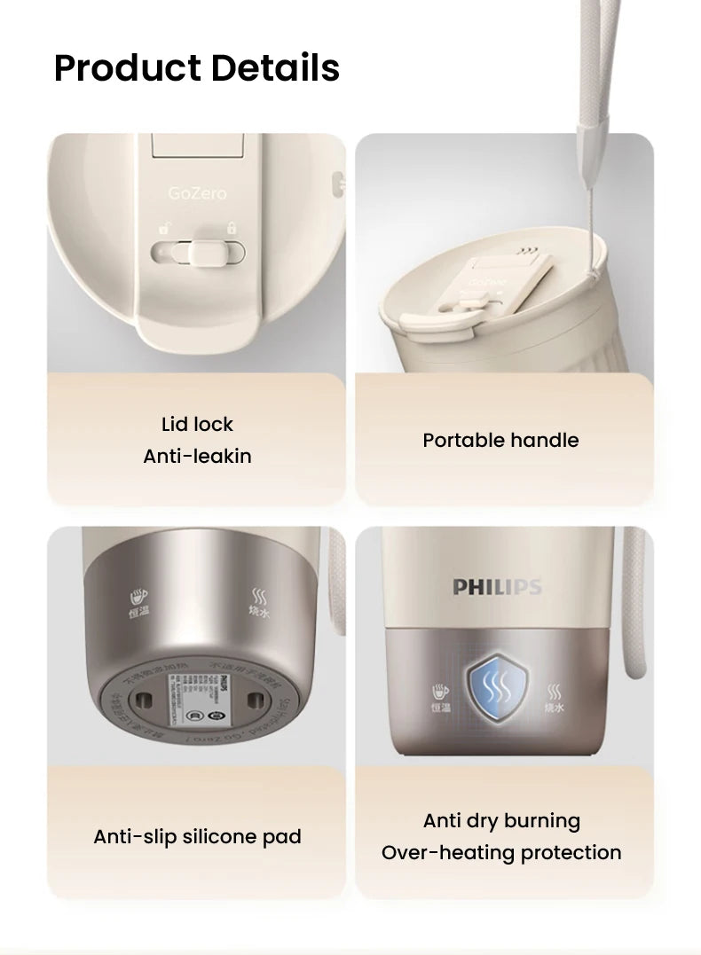 Hervidor Eléctrico Portátil 400ml con Control de Temperatura NTC