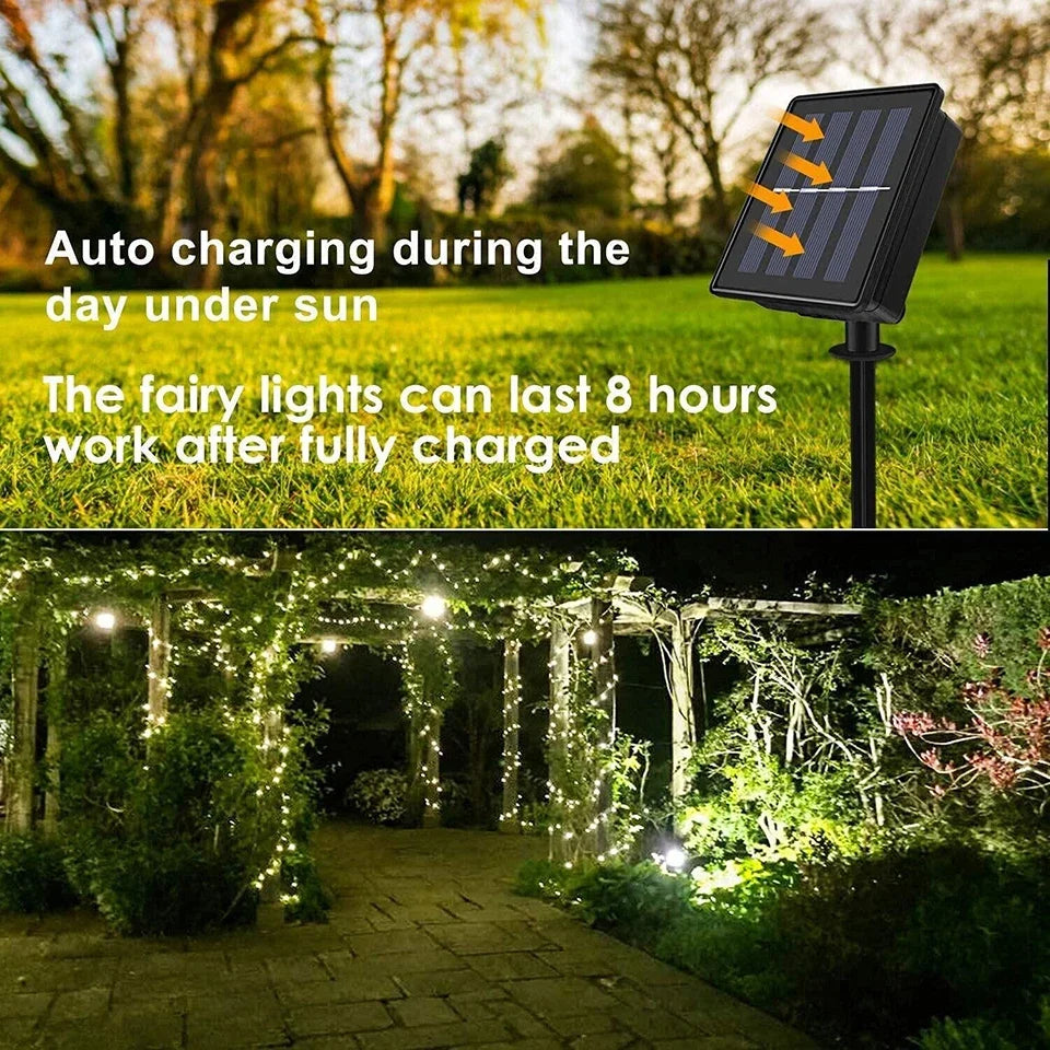 Guirnalda de Luces Solares 1000 LED para Jardín y Fiestas