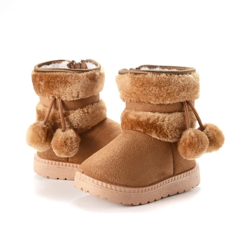 Nuevas botas de nieve para niñas, botas de invierno cómodas y gruesas y cálidas para niños, botas gruesas de otoño para niños, zapatos de princesa