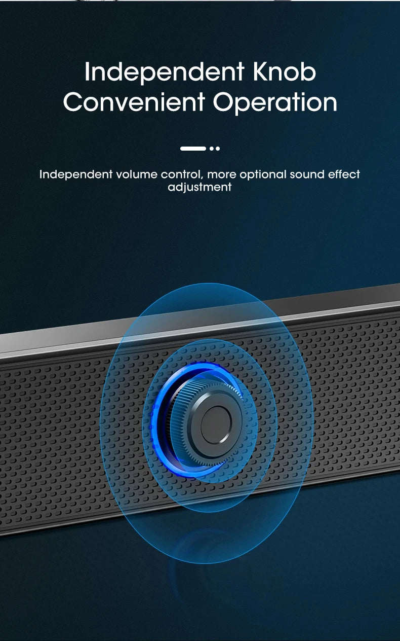 Barra de sonido para PC, Altavoz Bluetooth inalámbrico y con cable, barra de sonido alimentada por USB para TV, Pc, portátil, juegos, sistema de Audio envolvente para cine en casa