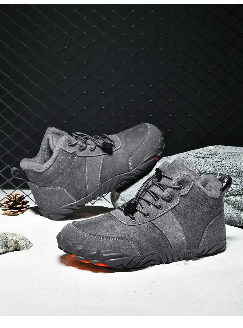 Botas de senderismo forradas de felpa para hombre, antideslizantes de invierno
