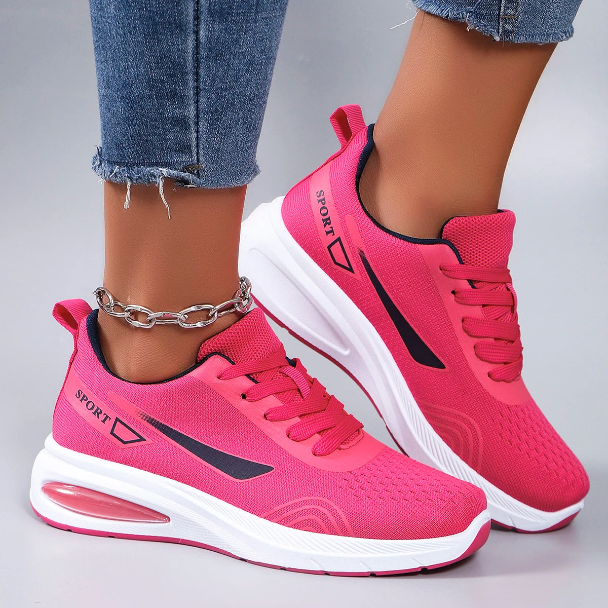 Nuevos zapatos deportivos de primavera para mujer, zapatos deportivos informales a la moda, transpirables, ligeros, antideslizantes, resistentes al desgaste, zapatos planos