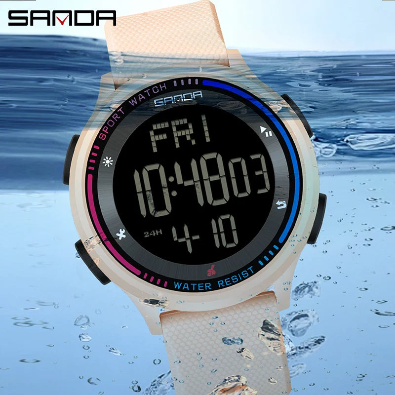 Reloj Digital SANDA 6158 para Niños y Adolescentes, Deportivo Impermeable