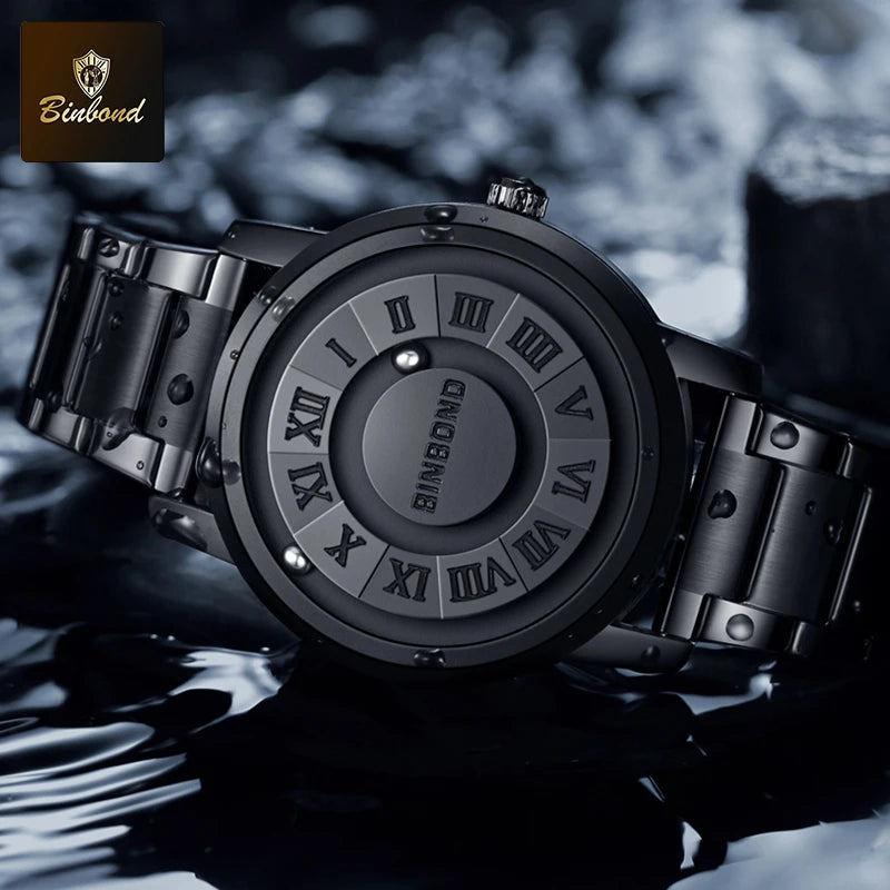 Reloj de Cuarzo BINBOND para Hombre, Acero Inoxidable, Resistente al Agua