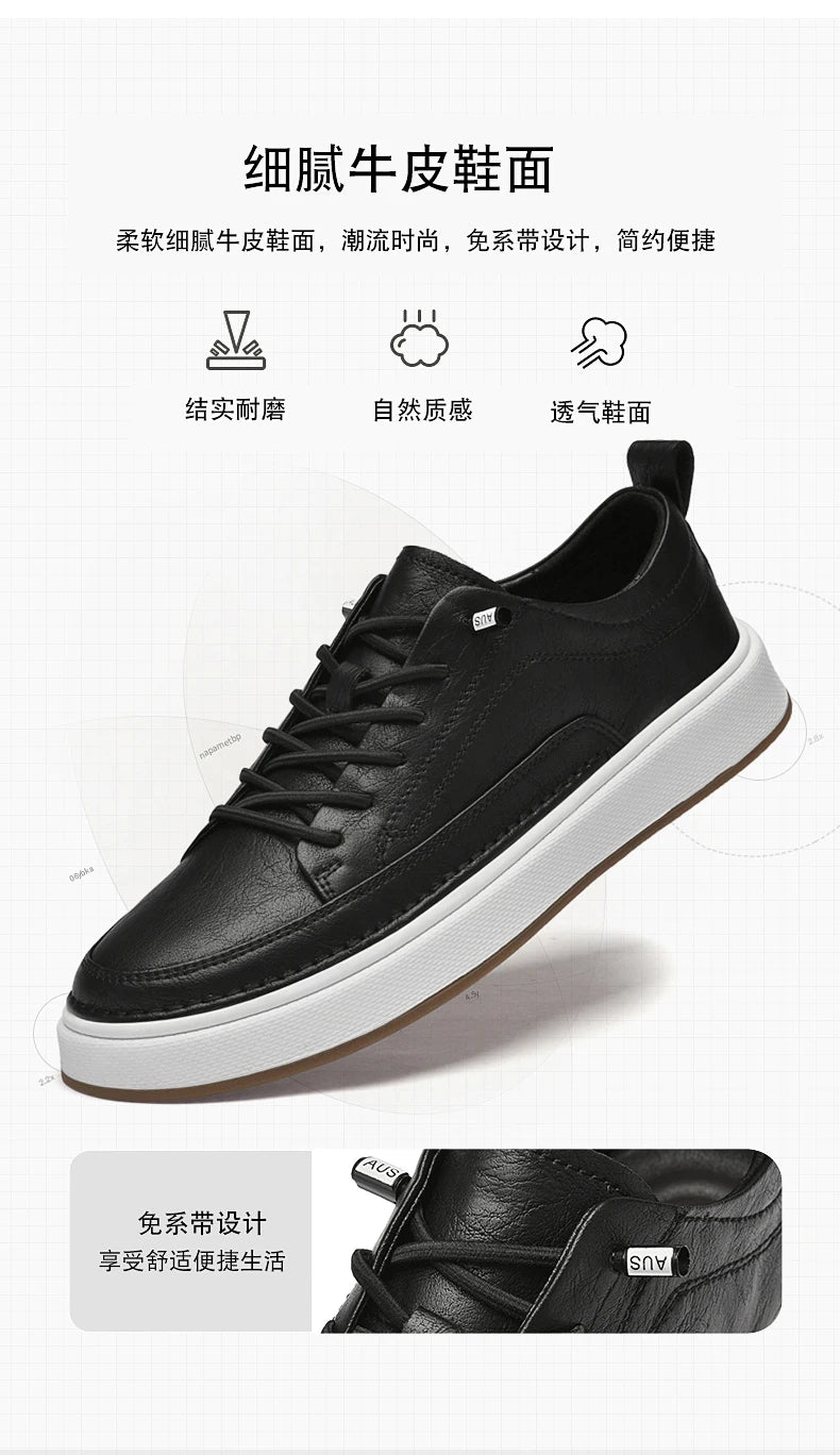 Zapatos de cuero genuino para hombre de marca, cómodas plantillas de suela blanda, zapatos Oxford informales para hombre, calzado deportivo para exteriores