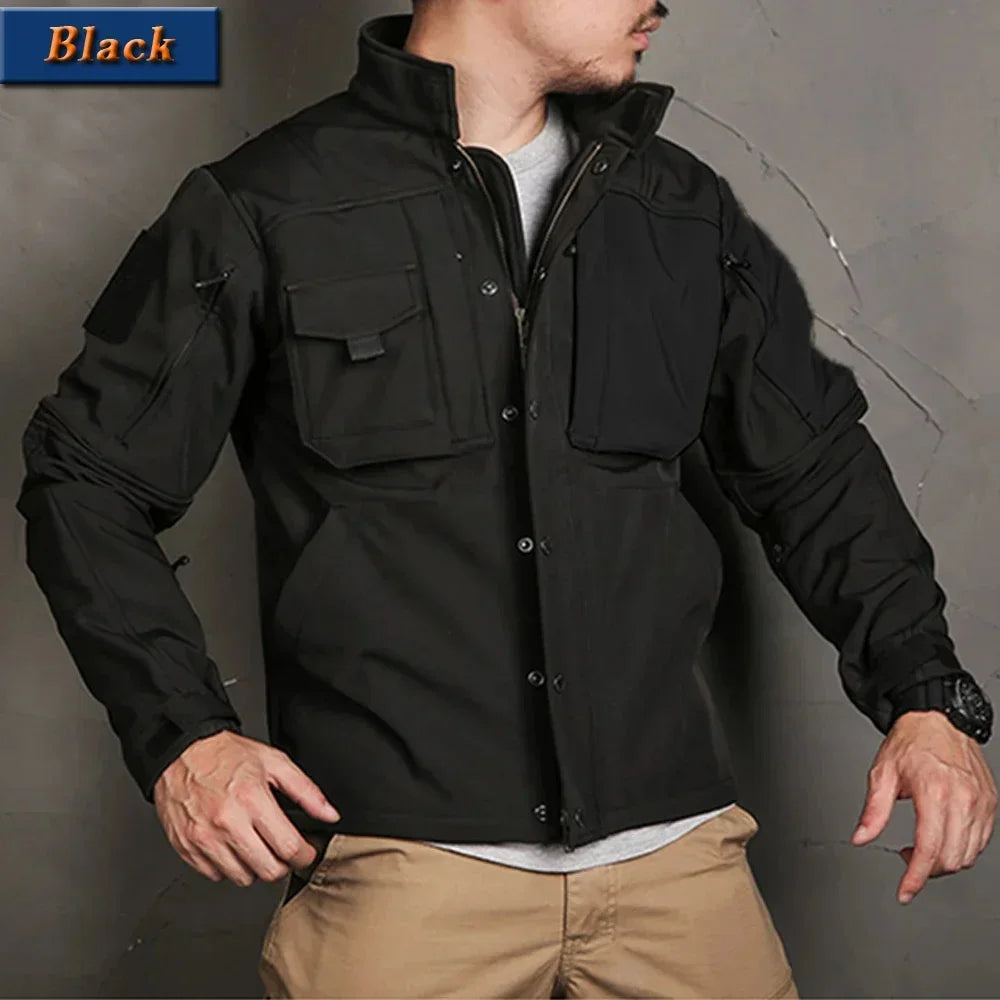 Chaqueta Táctica Shark para Hombre — Polar, Impermeable, Cortavientos