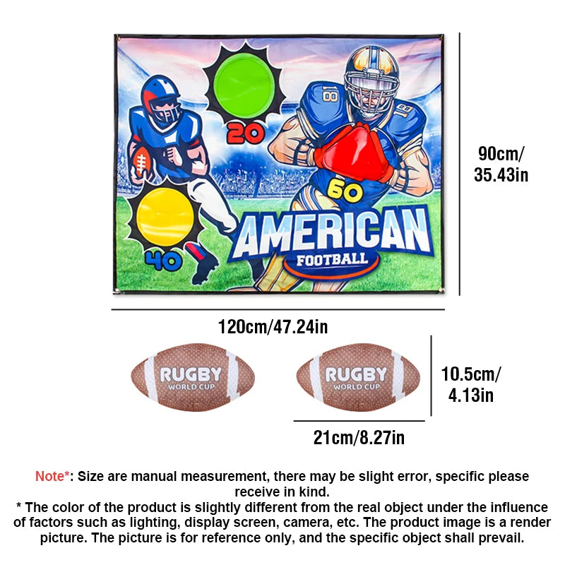 Juego de Rugby con Objetivo y Pelotas Adhesivas para Niños