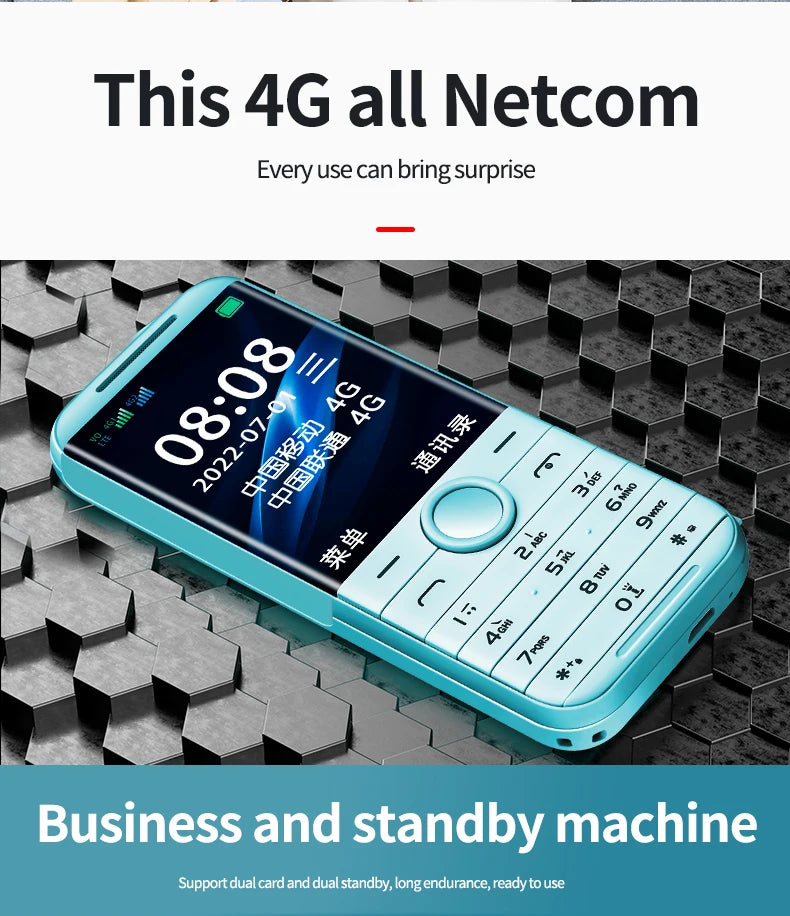Nuevo Teléfono Celular HOSWN H29 4G con Pantalla de 2.8 Pulgadas, LTE, Doble SIM, 6800mAh, Altavoz Potente y Linterna