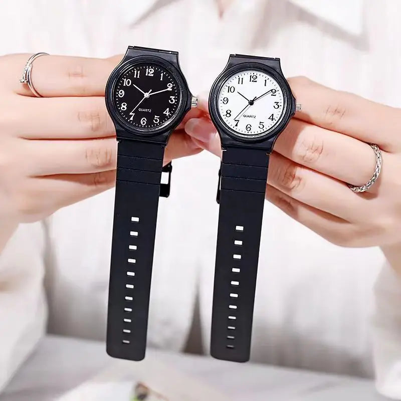Reloj de examen YIKAZE, correa de silicona, reloj sencillo para mujer, reloj de pulsera de cuarzo para estudiantes, Esfera pequeña redonda resistente al agua para mujer