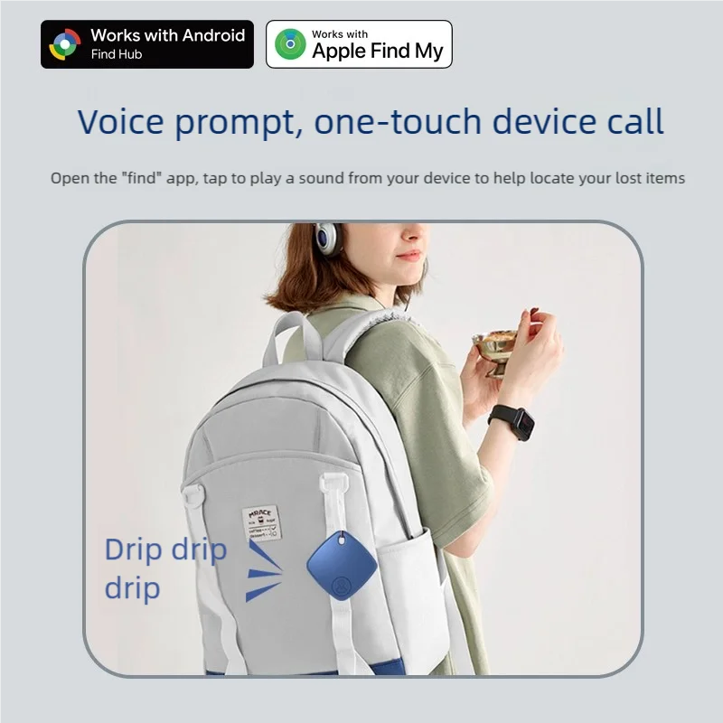 Mini dispositivo de seguimiento de mascotas, localizador de perros y gatos, rastreador GPS inteligente con Bluetooth, recordatorio antipérdida, funciona con la aplicación Findmy Android iOS