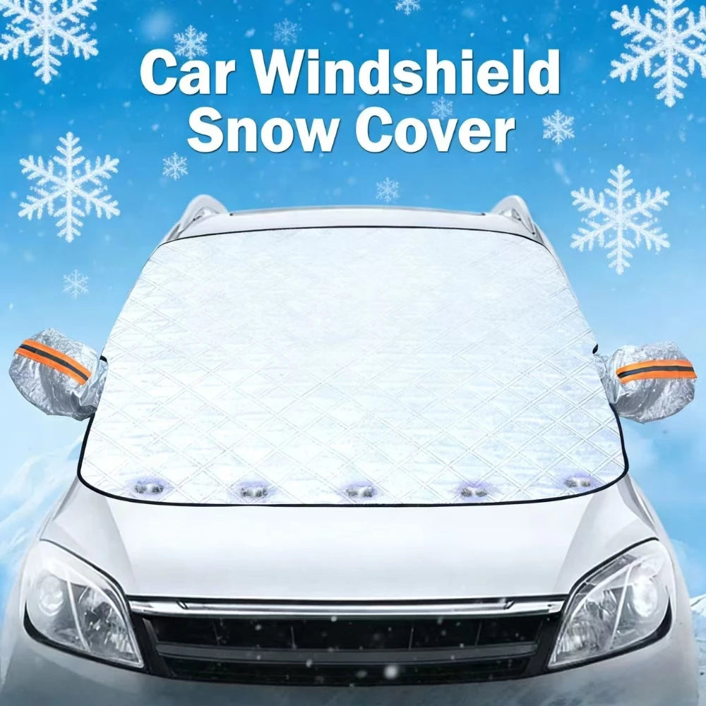 Cubierta de nieve de invierno para coche para hielo y nieve, cubierta de nieve para parabrisas de coche, anticongelante y anti escarcha de invierno, adecuada para la mayoría de los coches