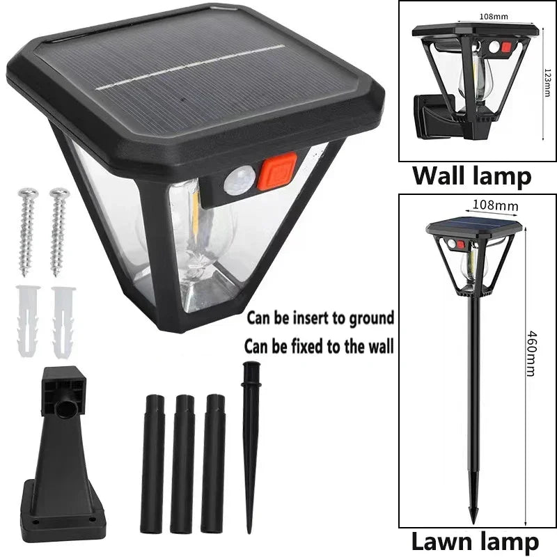 Lámpara Solar de Jardín 2en1 LED Paisaje Decorativa