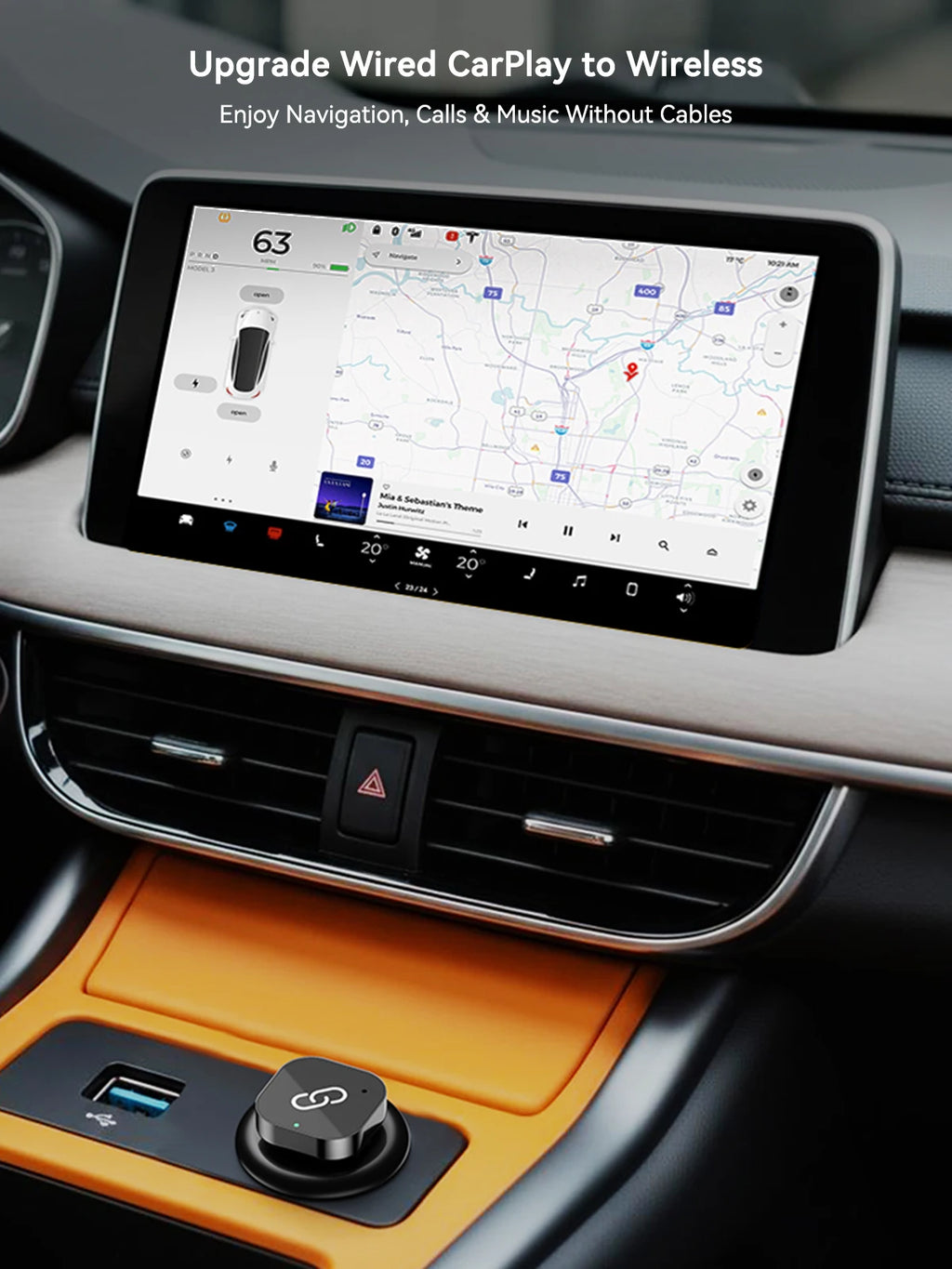 Spedal 2025 Último CarPlay inalámbrico Apapter USB CarPlay y Android Auto, puerto tipo C, convierte con cable a inalámbrico, Plug & Play, Auto-C