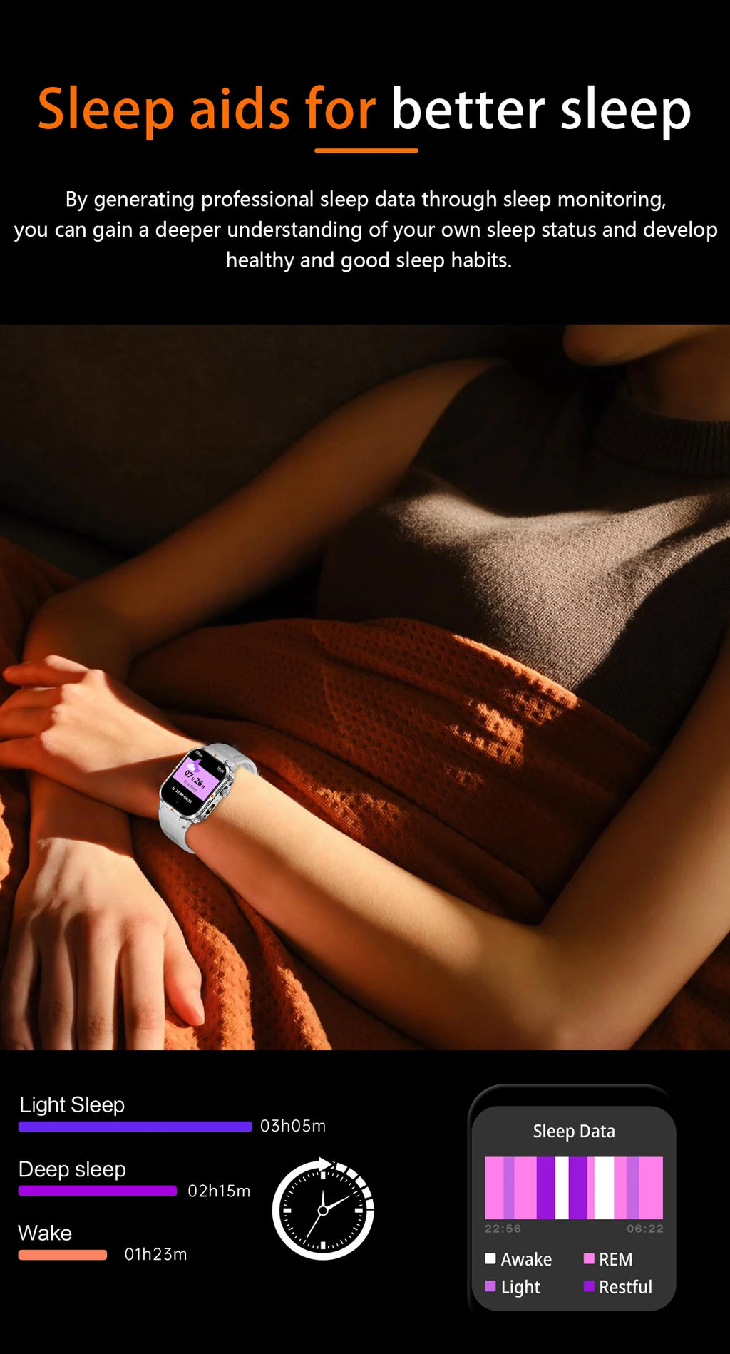 LIGE Reloj Inteligente Linterna LED Militar