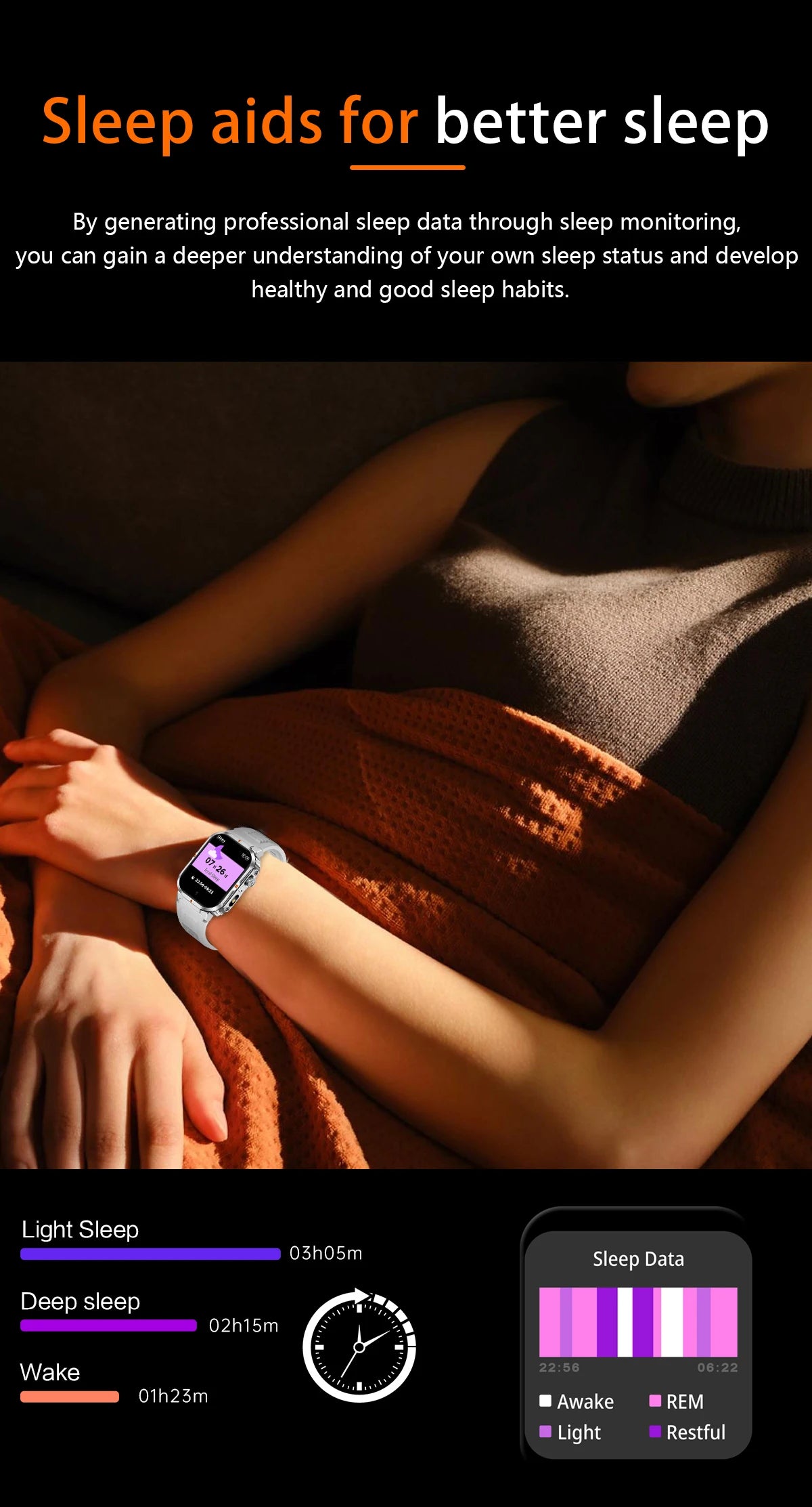 LIGE Reloj Inteligente Linterna LED Militar